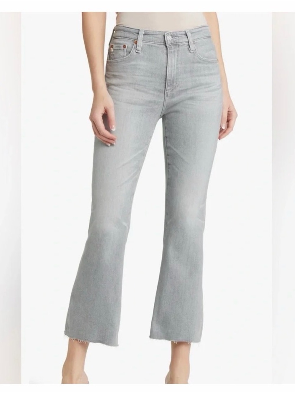 AG Farrah Boot Cut High Rise Grey Jeans